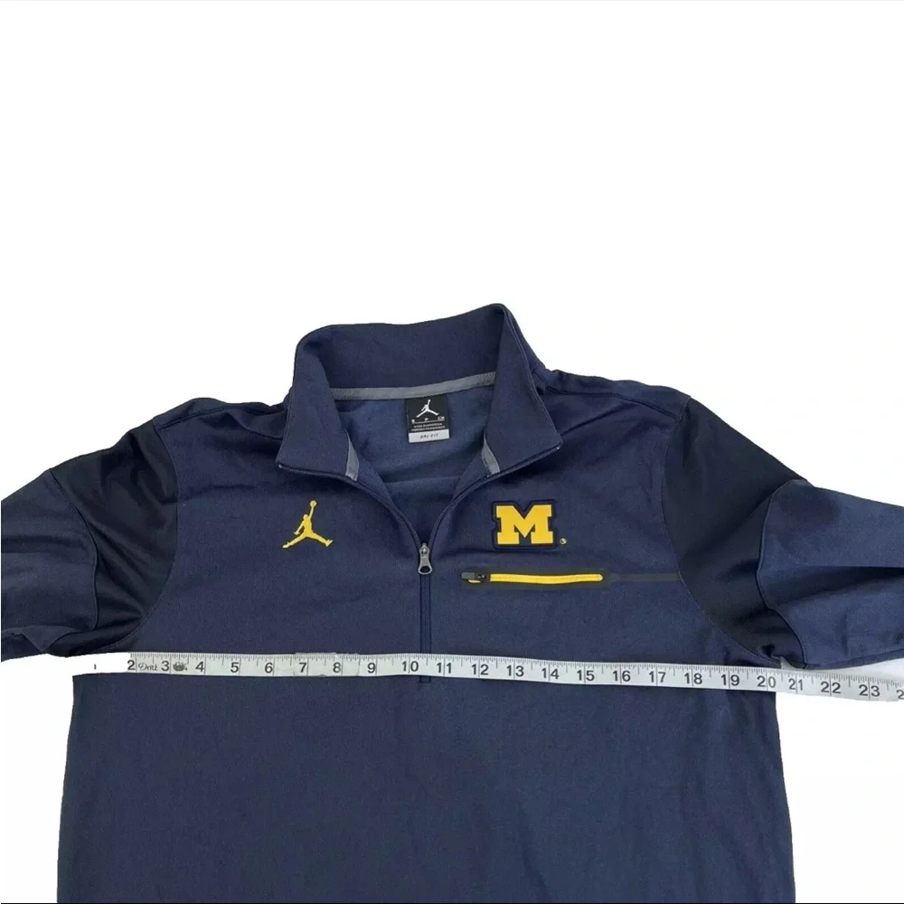 Mens Nike Air Jordan 1/4 Zip Pullover Shirt Michigan Wolverines Sz S Blue Yellow